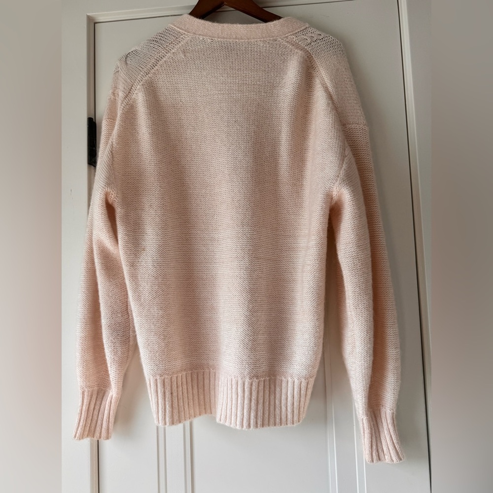 STAUD Blake Cable Knit Cardigan Wool Size M Sweater - Picture 2 of 6